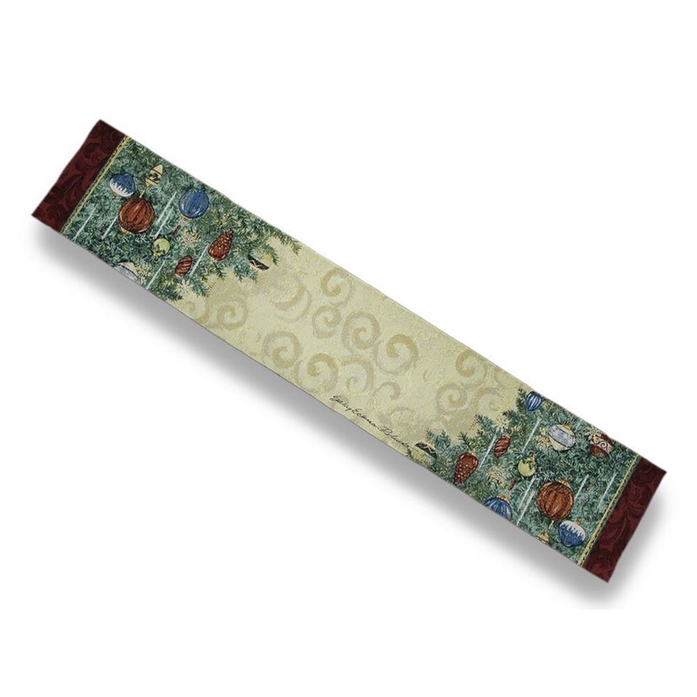 Holiday Boughs of Beauty Sparkling Table Runner 72 X 13 in.